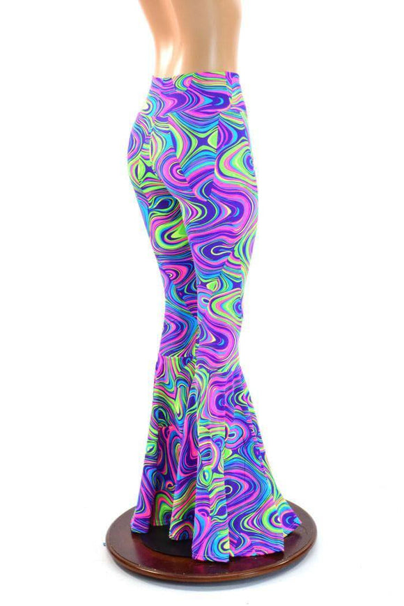 Glow Worm High Waist Bell Bottom Flares - Coquetry Clothing