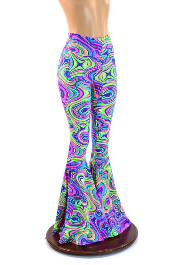 Glow Worm High Waist Bell Bottom Flares - Coquetry Clothing