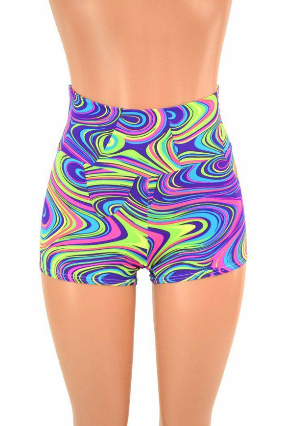 Glow Worm High Waist Shorts - Coquetry Clothing