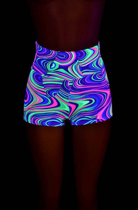 Glow Worm High Waist Shorts - Coquetry Clothing