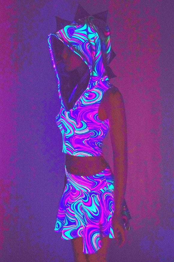 Glow Worm Neon Dragon Set - Grape - Coquetry Clothing