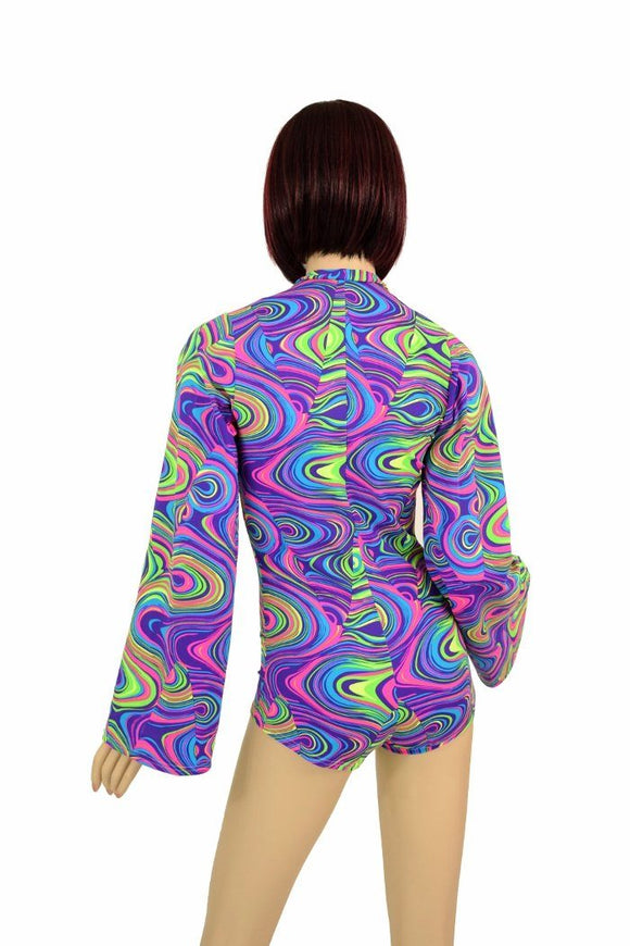 Glow Worm Plunging V Romper - Coquetry Clothing