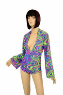 Glow Worm Plunging V Romper - Coquetry Clothing