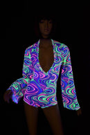 Glow Worm Plunging V Romper - Coquetry Clothing
