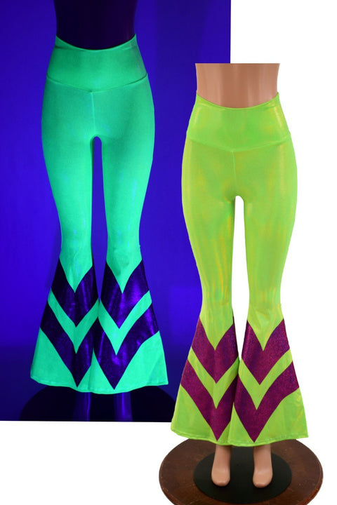 High Waist Chevron Solar Flares - Coquetry Clothing