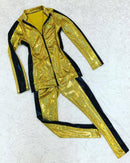 Gold and Black Side Paneled Set (Leggings & Top) - Coquetry Clothing