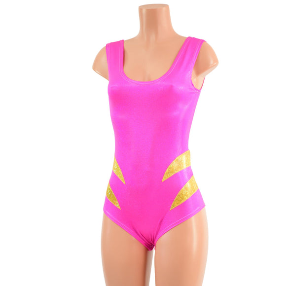 Gold and Pink 3pc Chromatic Romper, Sleeve and Bolero Set - Coquetry Clothing
