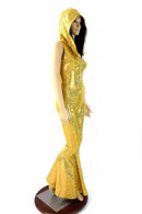 Gold Bell Bottom Flare Catsuit - Coquetry Clothing