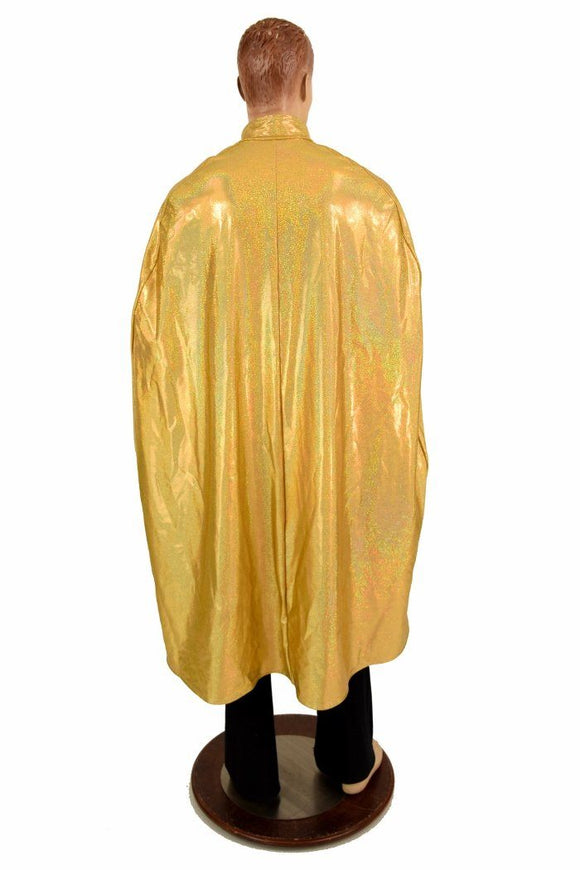 Gold & Check Reversible Hoodless Cape - Coquetry Clothing