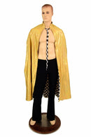 Gold & Check Reversible Hoodless Cape - Coquetry Clothing