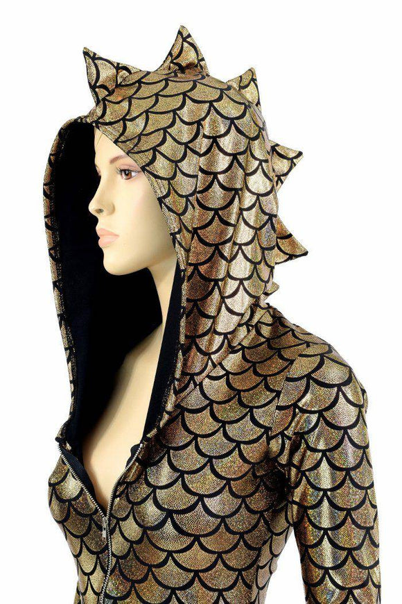 Gold Dragon Hooded Catsuit - Coquetry Clothing