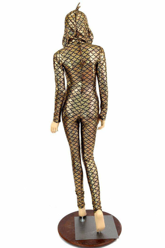 Gold Dragon Hooded Catsuit - Coquetry Clothing