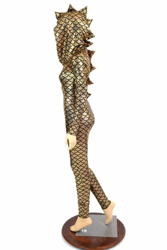 Gold Dragon Hooded Catsuit - Coquetry Clothing