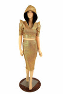 Gold Dragon Spiked Crop & Skirt Set - Coquetry Clothing