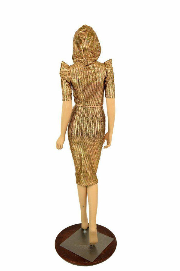 Gold Dragon Spiked Crop & Skirt Set - 4