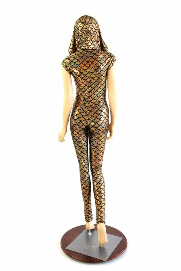 Gold Dragon Zipper Front Catsuit - Coquetry Clothing