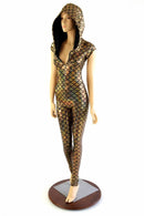 Gold Dragon Zipper Front Catsuit - Coquetry Clothing