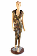 Gold Dragon Zipper Front Catsuit - Coquetry Clothing