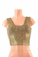 Gold Fish Scale Crop Tank - Coquetry Clothing