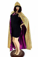 Gold & Fuchsia Reversible Hooded Cape - Coquetry Clothing