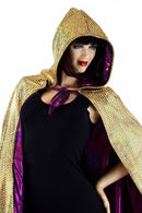 Gold & Fuchsia Reversible Hooded Cape - Coquetry Clothing