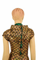 Gold & Green Zipper Front Catsuit - Coquetry Clothing