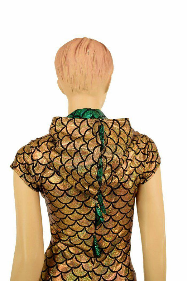 Gold & Green Zipper Front Catsuit - 10