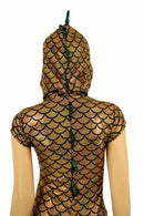 Gold & Green Zipper Front Catsuit - Coquetry Clothing