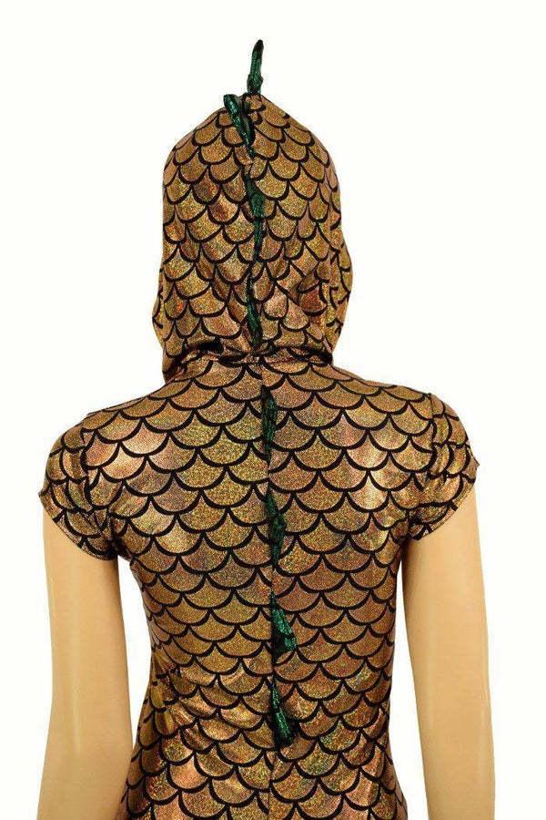 Gold & Green Zipper Front Catsuit - 9