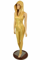 Gold Holographic Hooded Catsuit - Coquetry Clothing