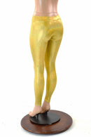 Gold Holographic Mid Rise Leggings - Coquetry Clothing