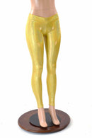 Gold Holographic Mid Rise Leggings - Coquetry Clothing
