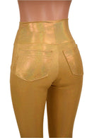 Gold Holographic Pocket Leggings - Coquetry Clothing