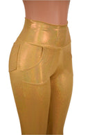 Gold Holographic Pocket Leggings - Coquetry Clothing
