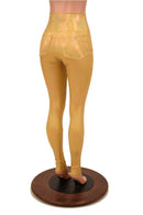 Gold Holographic Pocket Leggings - Coquetry Clothing