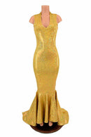 Gold Kaleidoscope V Neck Gown - Coquetry Clothing