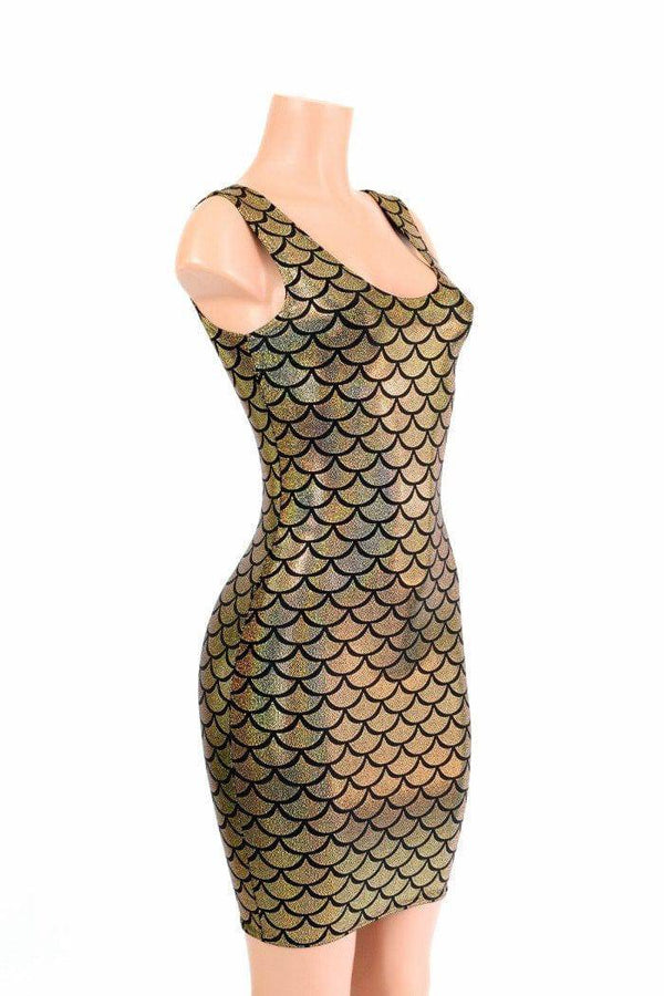 Ready to Ship Gold Mermaid Bodycon Tank Dress XL - 3