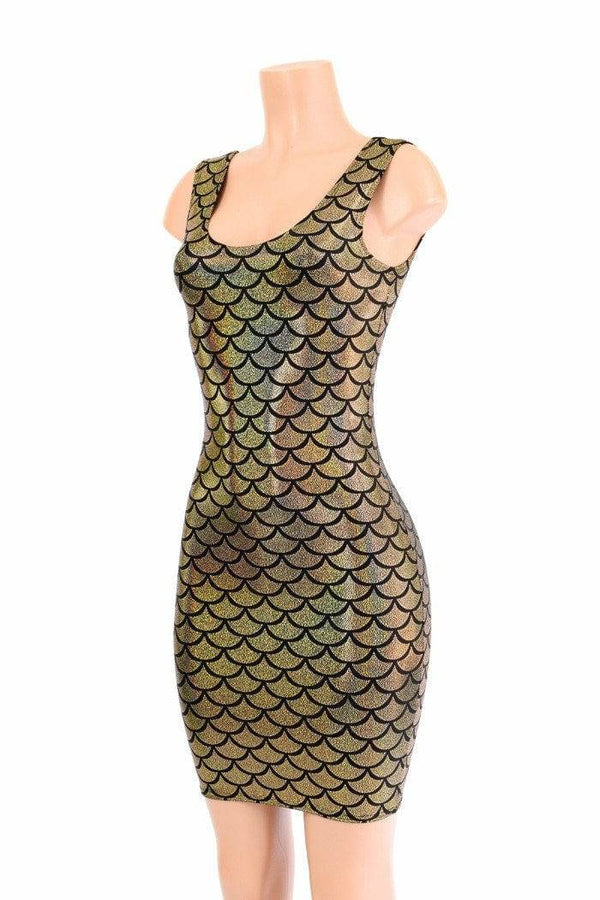 Ready to Ship Gold Mermaid Bodycon Tank Dress XL - 1