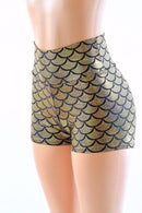 Gold Mermaid High Waist Shorts - Coquetry Clothing