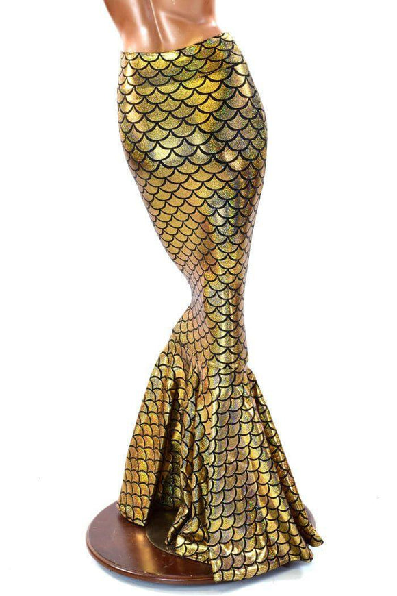 Gold Mermaid High Waist Skirt - Coquetry Clothing