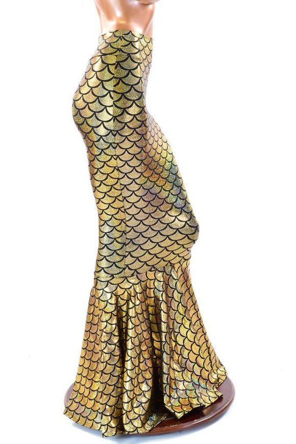 Gold Mermaid High Waist Skirt - Coquetry Clothing