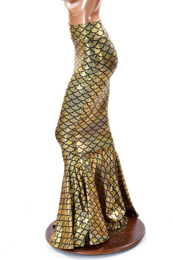 Gold Mermaid High Waist Skirt - Coquetry Clothing