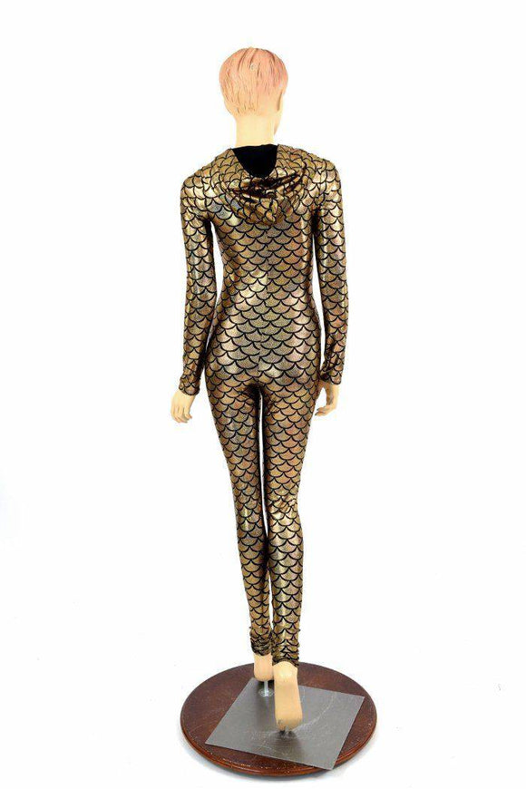 Gold Mermaid Long Sleeve Catsuit - Coquetry Clothing
