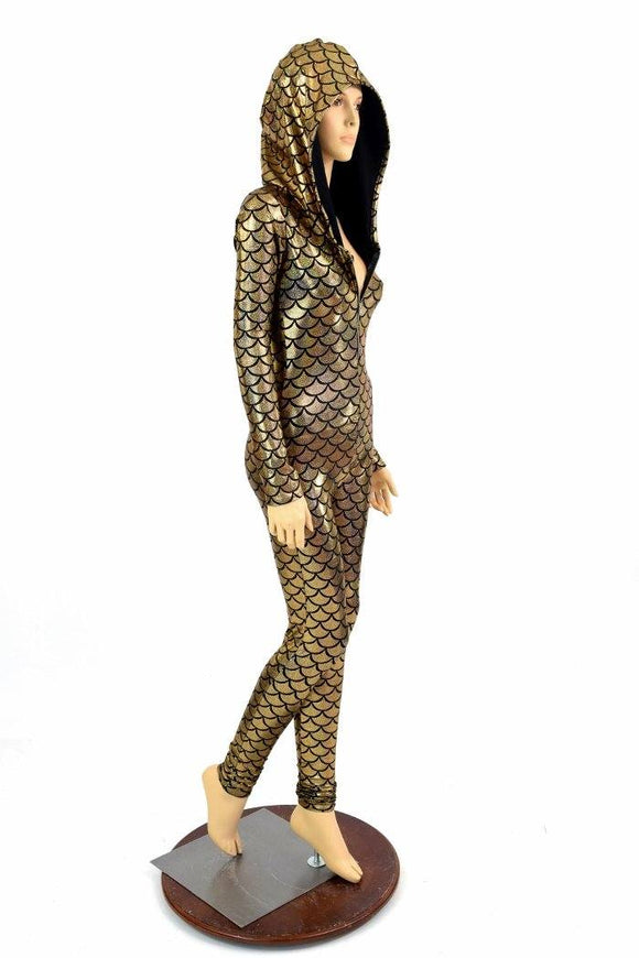 Gold Mermaid Long Sleeve Catsuit - Coquetry Clothing