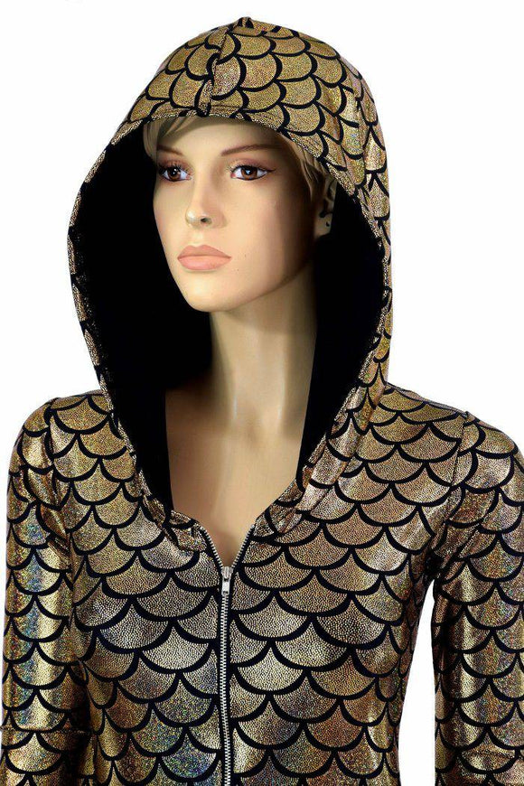 Gold Mermaid Long Sleeve Catsuit - Coquetry Clothing