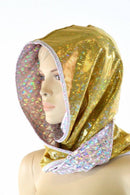 Gold & Pink Scale Reversible Infinity Festival Hood - Coquetry Clothing