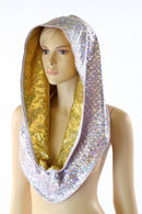 Gold & Pink Scale Reversible Infinity Festival Hood - Coquetry Clothing