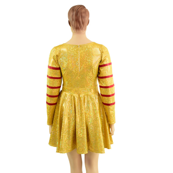Gold, Red and Green Klown Dress - Coquetry Clothing