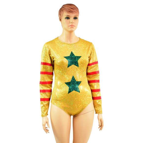 Gold, Red and Green Klown Romper - Coquetry Clothing