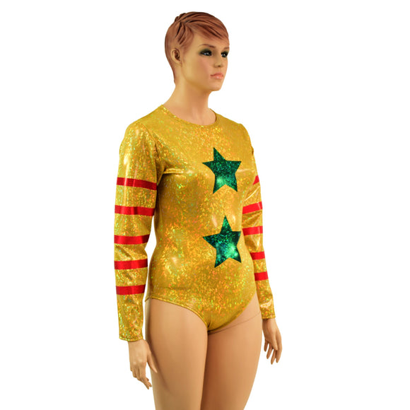 Gold, Red and Green Klown Romper - Coquetry Clothing